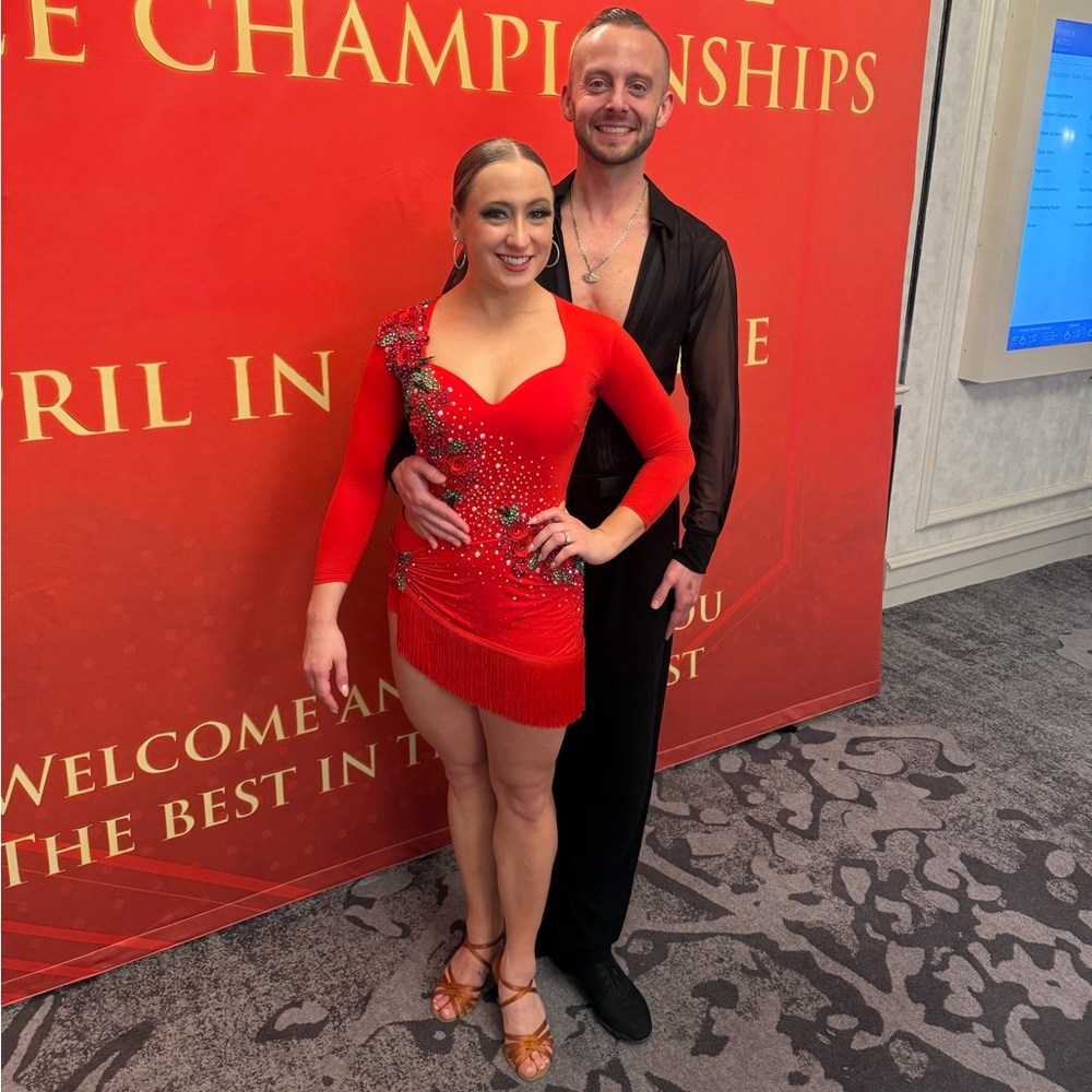 Red Fringe Rhythm/Latin Ballroom Dance Dress